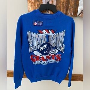 NWT vtg 1990 super bowl new york giants nfc champs sz M pullover sweatshirts
